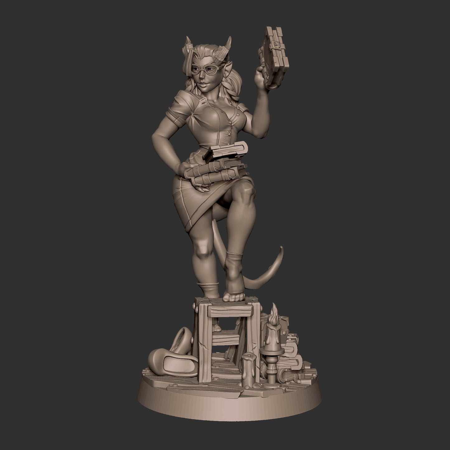 Liz the librarian Tiefling