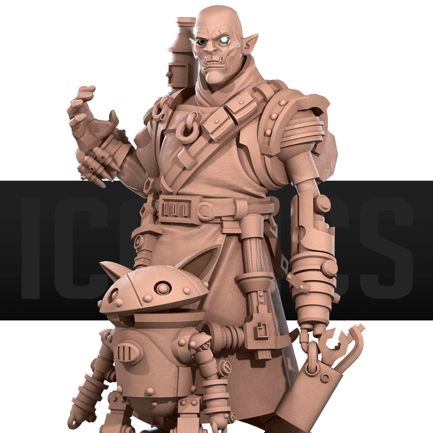 Half-Orc Inventor and Robot