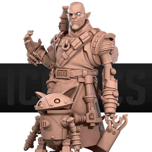 Half-Orc Inventor and Robot