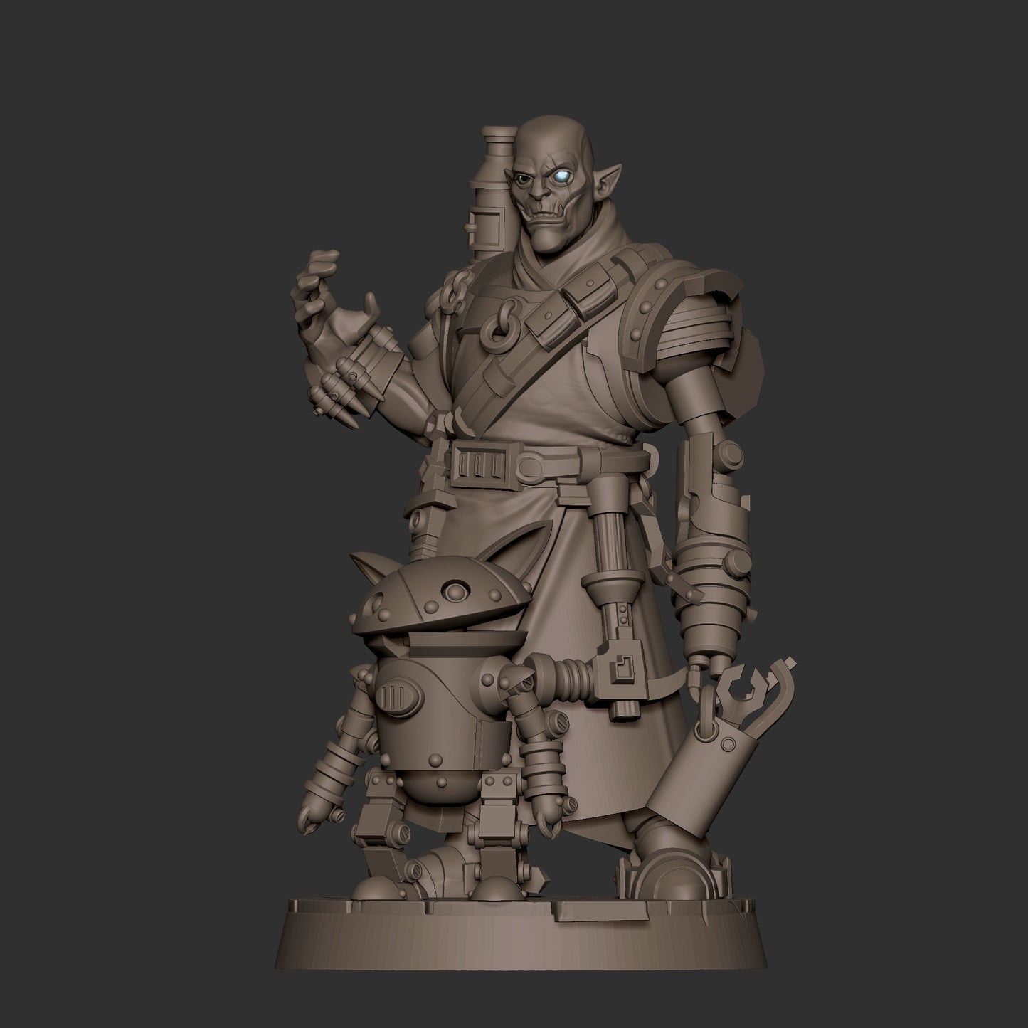 Half-Orc Inventor and Robot