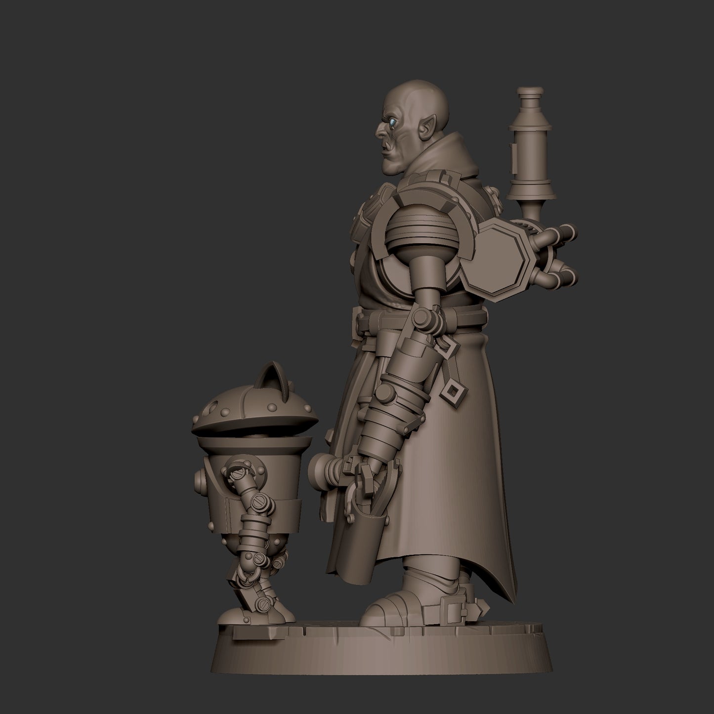 Half-Orc Inventor and Robot