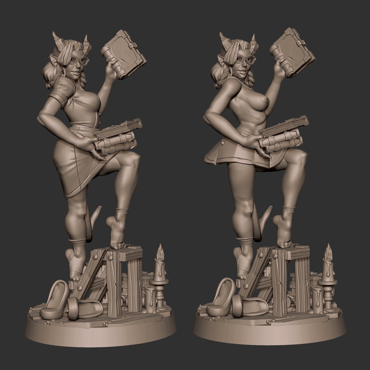 Liz the librarian Tiefling