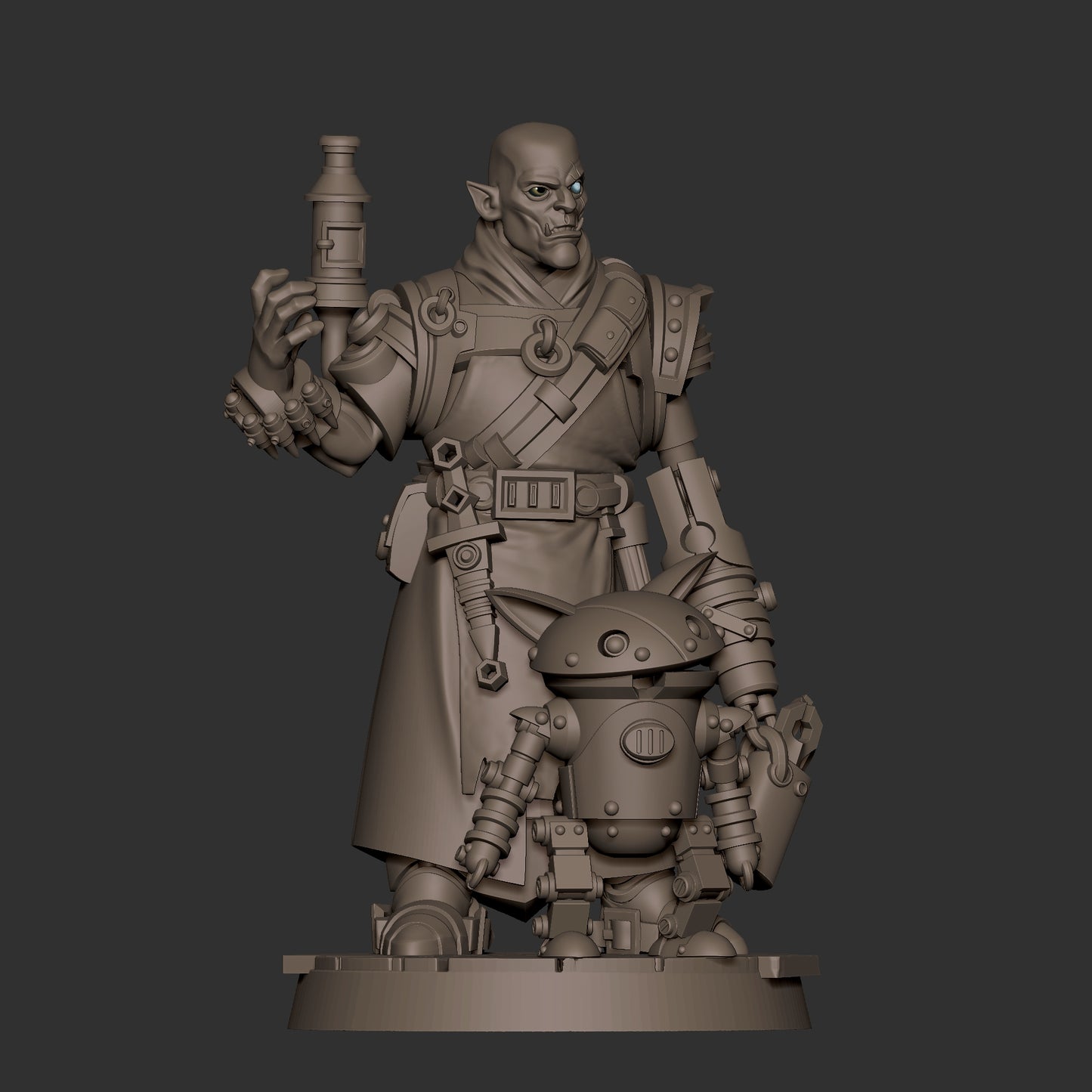 Half-Orc Inventor and Robot