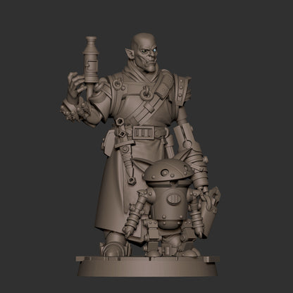 Half-Orc Inventor and Robot